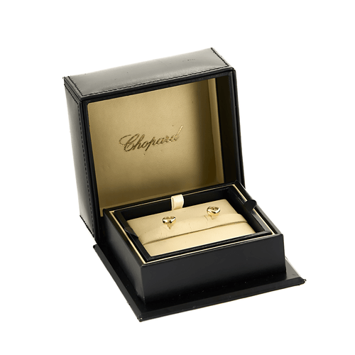 Boucles d'oreilles CHOPARD - HAPPY DIAMONDS - Paire de boucles d'oreilles en or jaune et diamants 58 Facettes DV16125-1