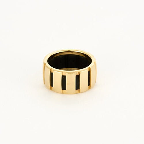 Bague 51 CHAUMET - Class One - Bague en or jaune et caoutchouc 58 Facettes DV18264-3-51-2