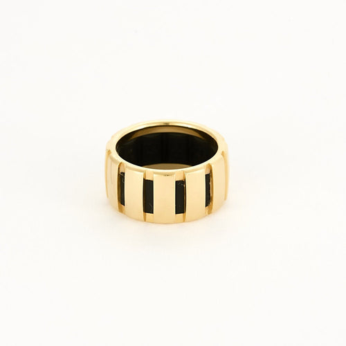 Bague 51 CHAUMET - Class One - Bague en or jaune et caoutchouc 58 Facettes DV18264-3-51-2