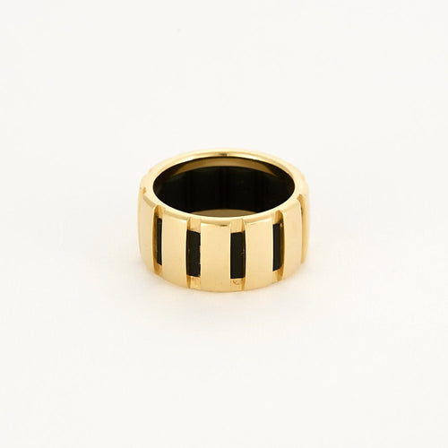 Bague 51 CHAUMET - Class One - Bague en or jaune et caoutchouc 58 Facettes DV18264-3-51-2