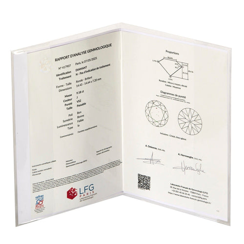 Diamant sur papier - 9,18 carats avec certificat 58 Facettes DV1101-32