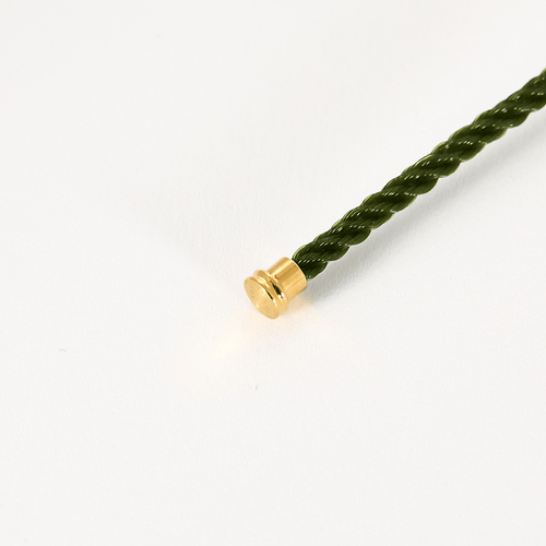 Bracelet FRED - FORCE 10 - Moyen modèle - Bracelet en or jaune et cordon torsadé en acier vert 58 Facettes DV18445-7