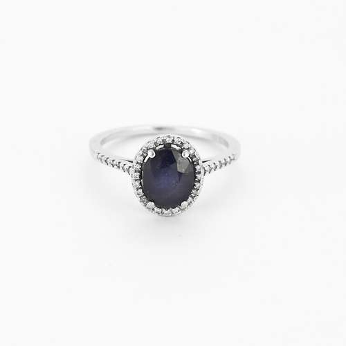 Bague 51,5 Bague en or blanc, saphir et diamants 58 Facettes DV14765-4-515-5