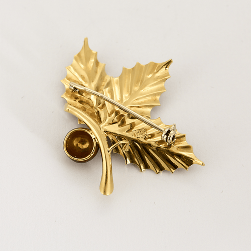 Broche Broche "Houx" en or jaune et émail polychrome 58 Facettes DV11262-16