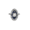 Bague 51.5 Bague en or gris , diamants , saphirs de synthèse 58 Facettes DV18878-1