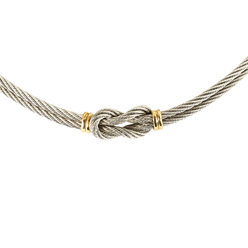 Collier FRED - Force 10 - Collier acier et or 58 Facettes DV19065-4