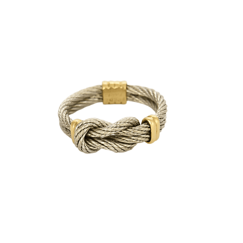 Bague 52 FRED - Force 10 - Bague en or et acier 58 Facettes DV19065-3