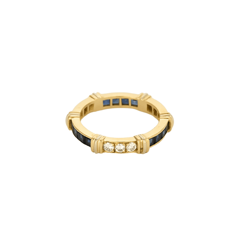 Bague 52 CARTIER - Alliance en or jaune saphirs et diamants 58 Facettes DV19118-1