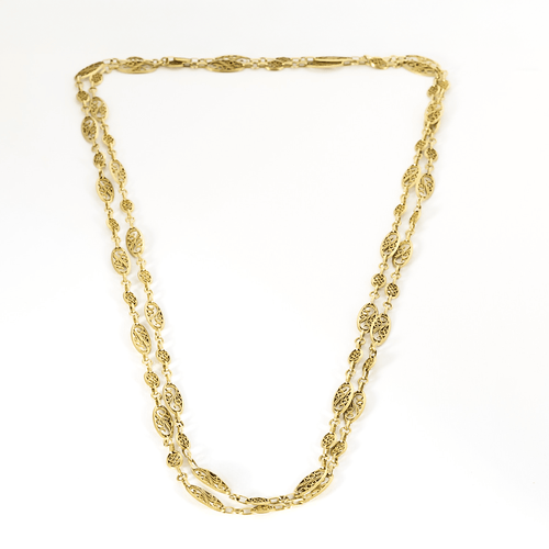 Collier Chaîne giletière en or jaune 58 Facettes DV19065-7