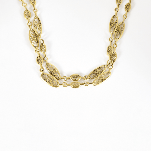Collier Chaîne giletière en or jaune 58 Facettes DV19065-7