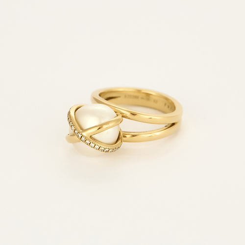 Bague 52 Fred Bague FRED - Bague "Baie des Anges" or jaune, perle et diamants 58 Facettes DDV10372-3