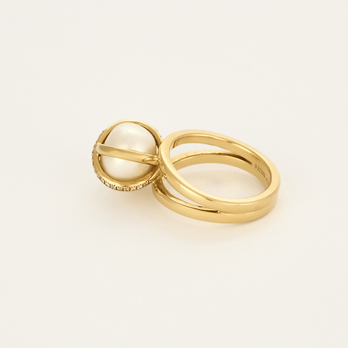 Bague 52 Fred Bague FRED - Bague "Baie des Anges" or jaune, perle et diamants 58 Facettes DDV10372-3