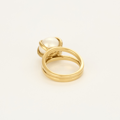 Bague 52 Fred Bague FRED - Bague "Baie des Anges" or jaune, perle et diamants 58 Facettes DDV10372-3