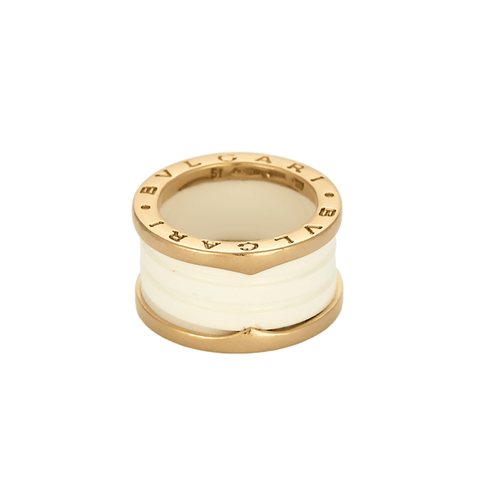 Bague 51 BULGARI - B Zéro - Bague en or rose et céramique blanche 58 Facettes DV18814-1