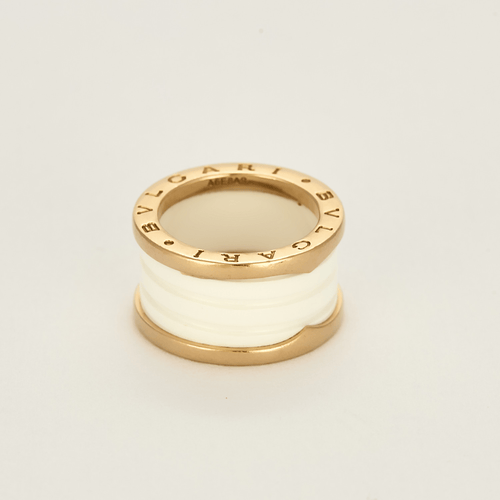 Bague 51 BULGARI - B Zéro - Bague en or rose et céramique blanche 58 Facettes DV18814-1