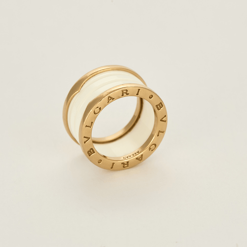 Bague 51 BULGARI - B Zéro - Bague en or rose et céramique blanche 58 Facettes DV18814-1