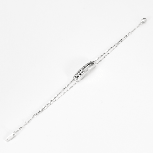 Bracelet MESSIKA - Move - Bracelet double chaîne en or gris et diamants 58 Facettes DV0572-2