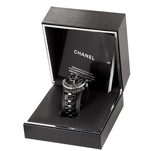 CHANEL - Montre J12 Chronographe en céramique noire 58 Facettes DV0604-2