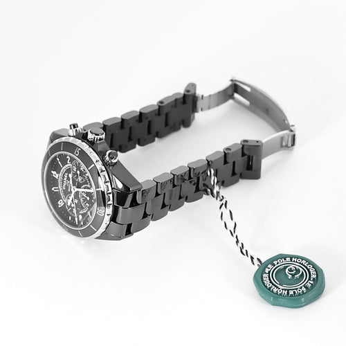 CHANEL - Montre J12 Chronographe en céramique noire 58 Facettes DV0604-2