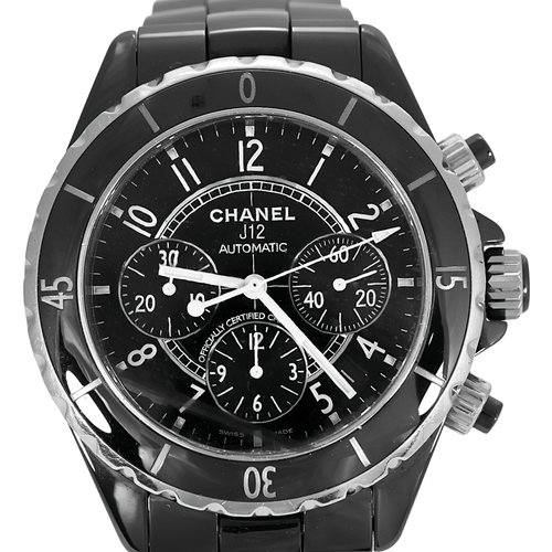CHANEL - Montre J12 Chronographe en céramique noire 58 Facettes DV0604-2