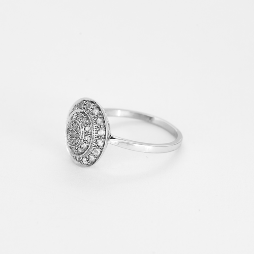 Bague 60 Bague en or blanc et roses diamantées 58 Facettes DV18874-1