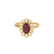 Bague marguerite en or jaune , rubis et diamants