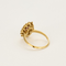 Bague marguerite en or jaune , rubis et diamants