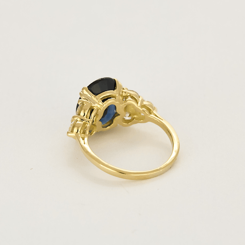Bague 51.5 Bague or jaune saphir et diamants 58 Facettes DV0212-3