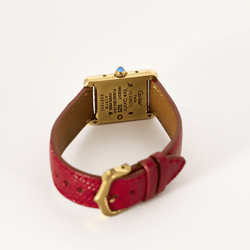 Montre Must de Cartier - Tank - Bracelet montre en vermeil à boitier rectangulaire à mouvement quartz 58 Facettes DV19116-1