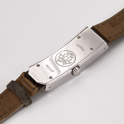 HERMÈS - Kelly 2 - Montre en acier à boitier rectangulaire à mouvement quartz