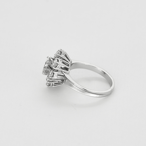 Bague 51 Bague fleur en or gris et diamants 58 Facettes DV9424-7