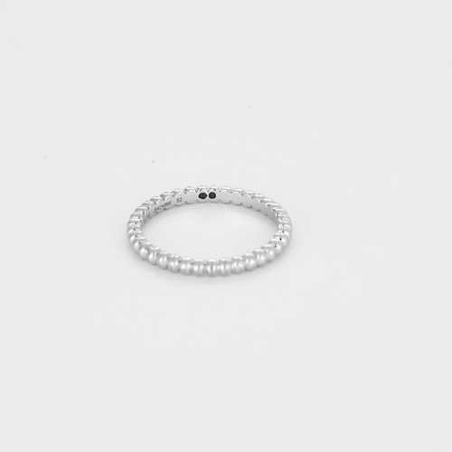 Bague 52 VAN CLEEF & ARPELS - Perlé - Fine alliance en or gris 58 Facettes DV19650-2