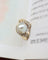 Bague 54 Bague jonc en or jaune 750 avec perle de culture et diamants 58 Facettes A11114