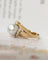 Bague 54 Bague jonc en or jaune 750 avec perle de culture et diamants 58 Facettes A11114