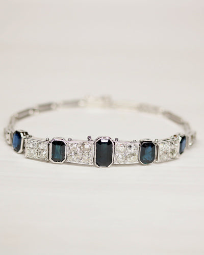 Bracelet Bracelet Art déco en platine à saphirs et diamants 58 Facettes A11370