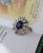 Bague 54 Bague Pompadour en or blanc et platine, saphir ovale et diamants 58 Facettes A11803