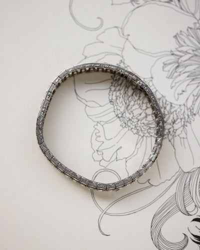 Bracelet Bracelet Rivière trois rangs en or blanc 750 et platine, diamants 58 Facettes A11846