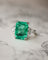 Bague 54 Bague vintage en or blanc et platine, émeraude colombienne et diamants 58 Facettes A11851