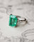 Bague 54 Bague vintage en or blanc et platine, émeraude colombienne et diamants 58 Facettes A11851