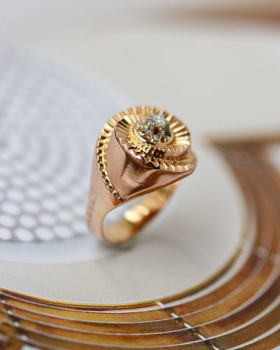 Bague 49 Bague tourbillon 1950 en or rose et diamant 58 Facettes A11907