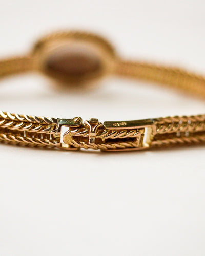 Bracelet Bracelet Napoléon III motif ovale en or jaune et pierre de lune, perles fines 58 Facettes A11948