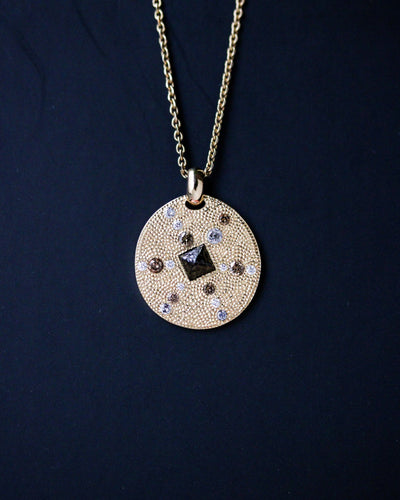 Pendentif De Beers Talisman - Médaille en or jaune 18 carats et diamants 58 Facettes A11967