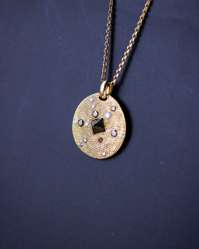 Pendentif De Beers Talisman - Médaille en or jaune 18 carats et diamants 58 Facettes A11967
