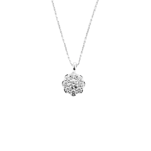 Pendentif Pendentif Fleur en or gris et diamants 58 Facettes DV9254-4