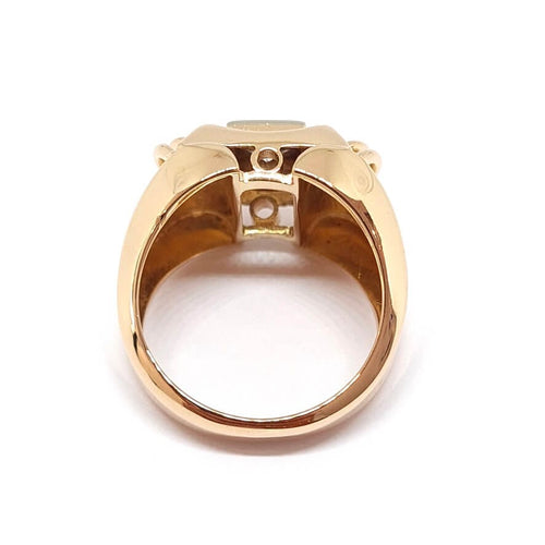 Bague 51 Bague tank en or jaune 18 carats avec diamant 0,20 ct 58 Facettes