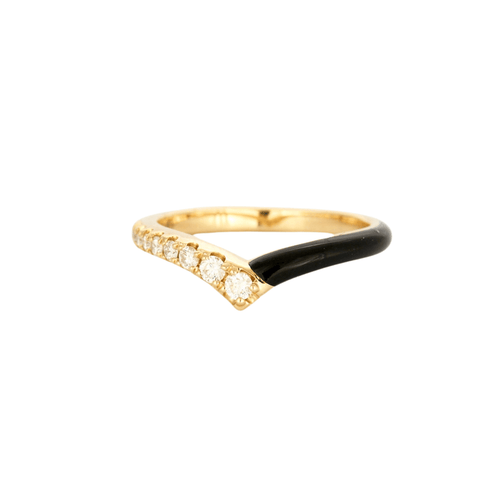 Bague 54 Bague or jaune céramique noire 58 Facettes 3131754