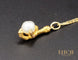 Pendentif Les Recyclés - Pendentif serre en or jaune et perle fine 58 Facettes A7831