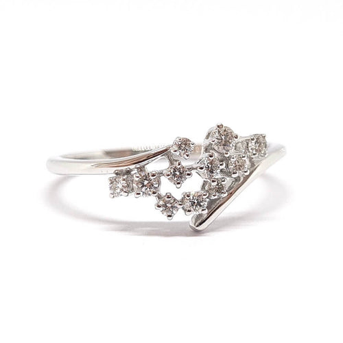 Bague 54 Bague grappe diamants or blanc 58 Facettes