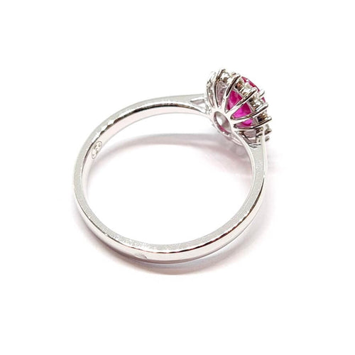 Bague 53 Bague marguerite or blanc rubis diamants 58 Facettes