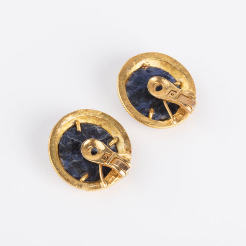 Boucles d'oreilles Lalaounis - Boucles d'oreilles en or jaune 18k et sodalite 58 Facettes 1